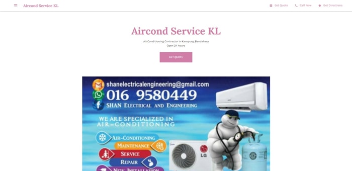 Aircond Service KL - Website
