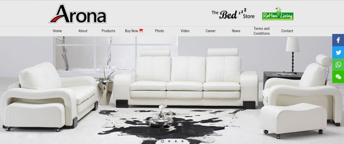 Arona Furniture - Website