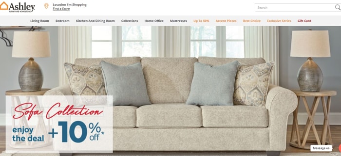 Ashley Furniture HomeStore - Website