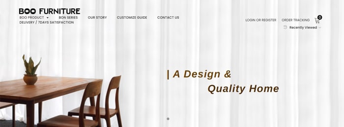Boo Furniture - Website
