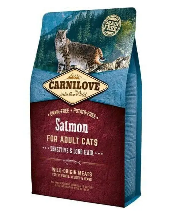 Makanan Kucing Kering Carnilove Salmon Sensitive And Long Hair