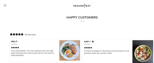 Customer Reviews On HeavenEat