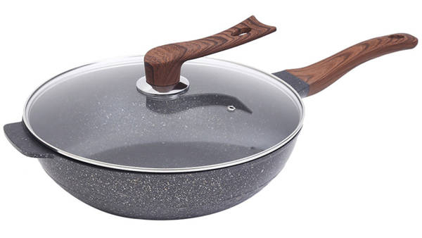DAFEIKE Woks & Stir Non Stick Frying Pan With Glass Lid