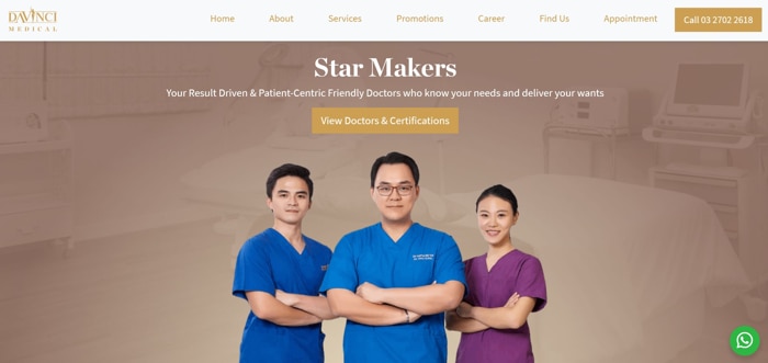 Da Vinci Clinic - Website