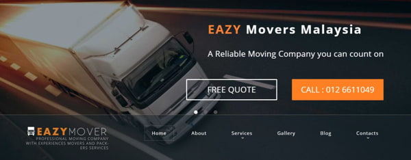 Eazy Movers Malaysia Website Homepage