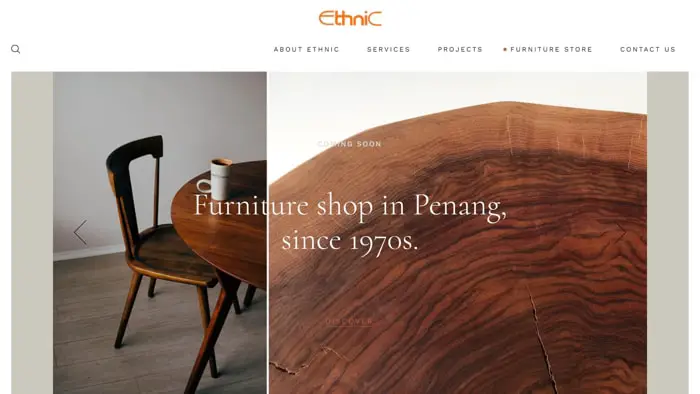 Ethnic - Interior Design and Furniture (Penang) - Website
