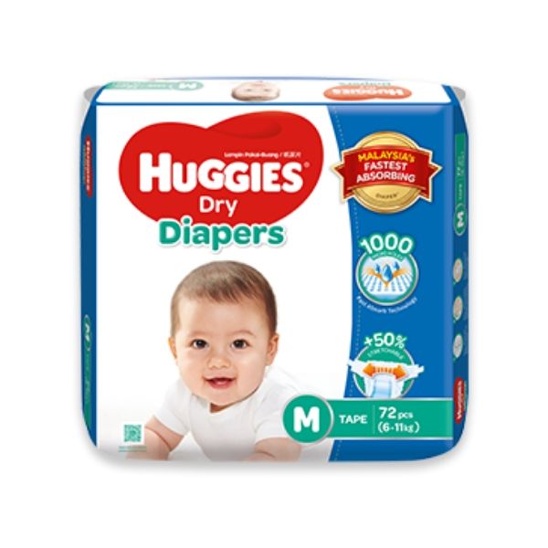 Huggies Dry Diapers Tape M