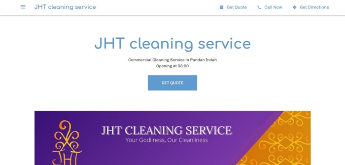 JHT cleaning service - Website