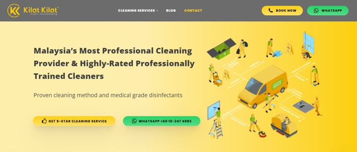Kilat Kilat Expert Housekeeping & Cleaning Services - Website
