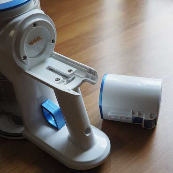Removing The Battery Of The Corvan Cordless Vacuum
