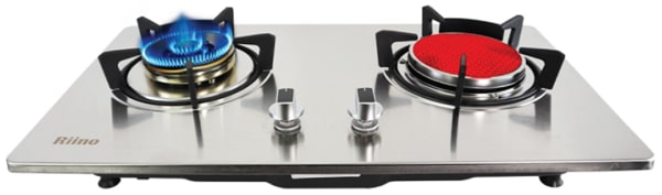 Riino 304 Stainless Steel Gas Stove With 2 Burner Stove Hybrid Cooker XK202