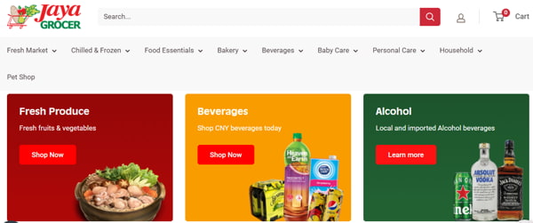 Shopping Interface Of Jaya Grocer_s Website