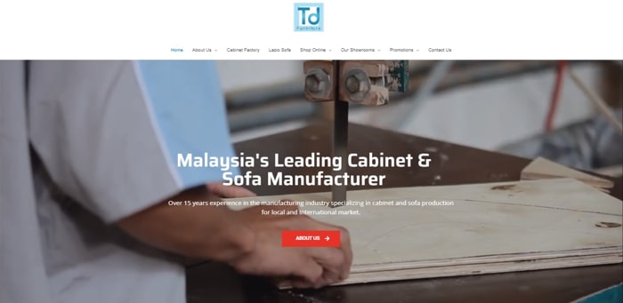 TD Furniture Falim, Perak - Website