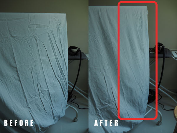 Thin Bed Sheet (Before And After Vertical Steaming)