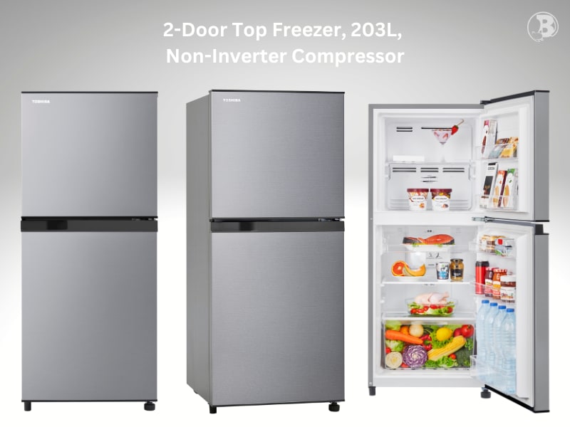 Toshiba GR-B22MP 2-Door Top Freezer Fridge
